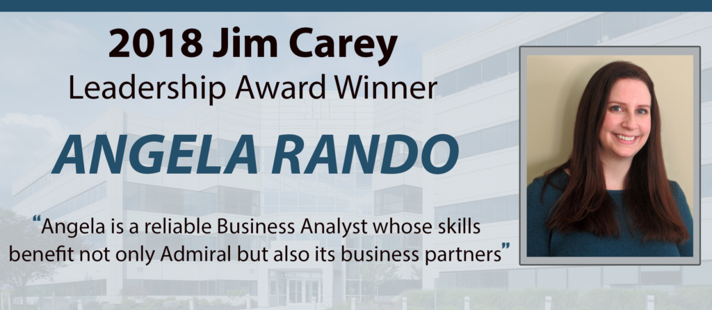 Congratulations to Angela Rando, Our 2018 Jim Carey Award Winner