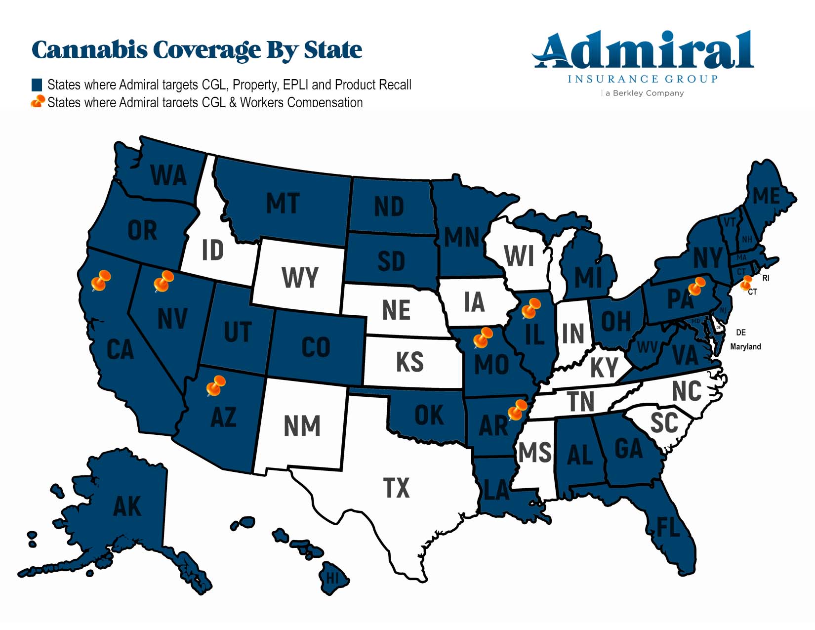 Admiral Cannabis Coverage By State 2022