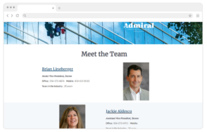 Landing page with Excess Team Members