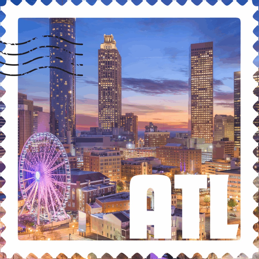 Postage Stamp Graphic of Atlanta