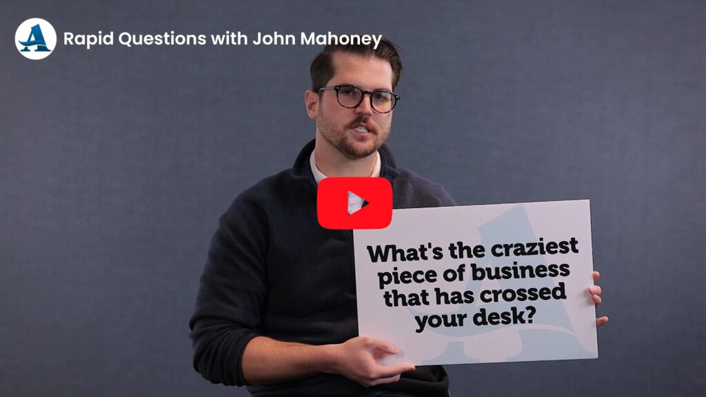 John Mahoney answering questions about working as an underwriter at Admiral Insurance Group.